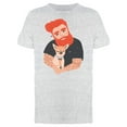 thumbnail image 1 of Red Haired Dude With His Dog T-Shirt Men -Image by Shutterstock, Male Small, 1 of 2