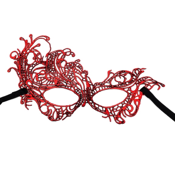 Red Half Face Masquerade Mask, Lace Masquerade Mask, Masquerade Mask for Women, Mask for Masquerade Party, 9X6 in Phoenix Stamped Lace Design for Halloween Party and Events