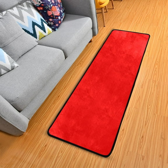 Red Hallway Runner Rug 2'X6' Non-Slip Washable Carpet Runner Kitchen Entryway Laundry Bedroom