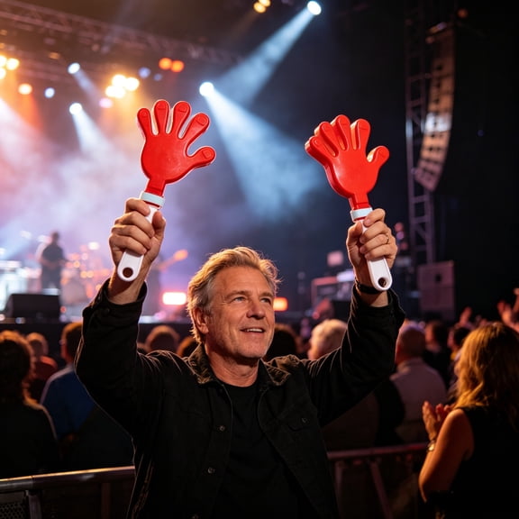 Red Hand Clapper Noisemaker - Loud Cheering Prop for Kids & Adults - Clapping Toy for Sports Games Concerts & Parties