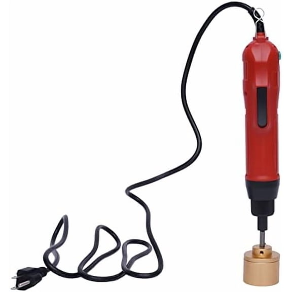 Red Handheld Capping Machine, 80W Handheld Bottle Capper Electric Bottle Capping Machine, Forward and Reverse Design, Suitable for Diameters of 10-30 Millimeters/0.39-1.18 Inches.
