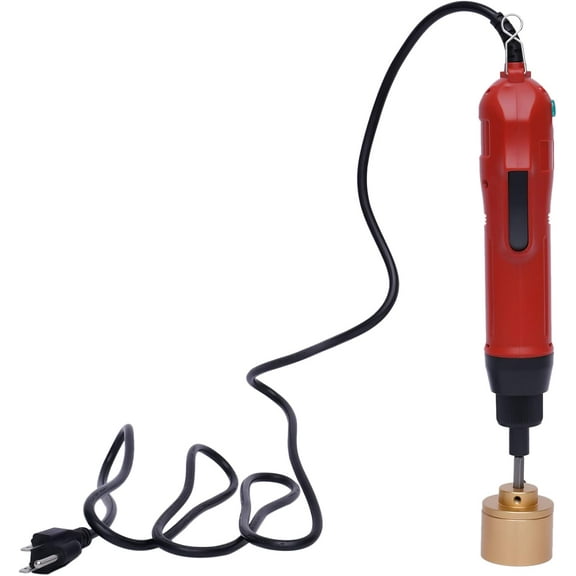 Red Handheld Capping Machine, 80W Handheld Bottle Capper Electric Bottle Capping Machine, Forward and Reverse Design, Suitable for Diameters of 10-30 Millimeters/0.39-1.18 Inches.