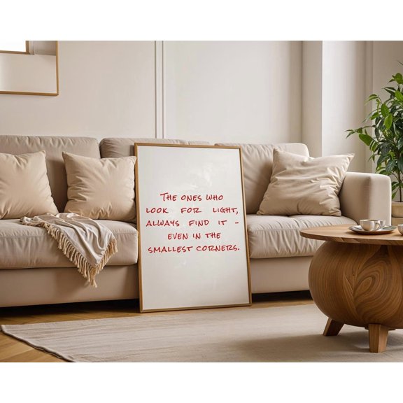 Red Handwritten Positive Quote Wall Decor