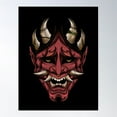 thumbnail image 1 of Red Hannya Mask Poster Wall Art, Modern Wall Decor For Living Room Bedroom, 8x12 UNFRAMED, 1 of 3