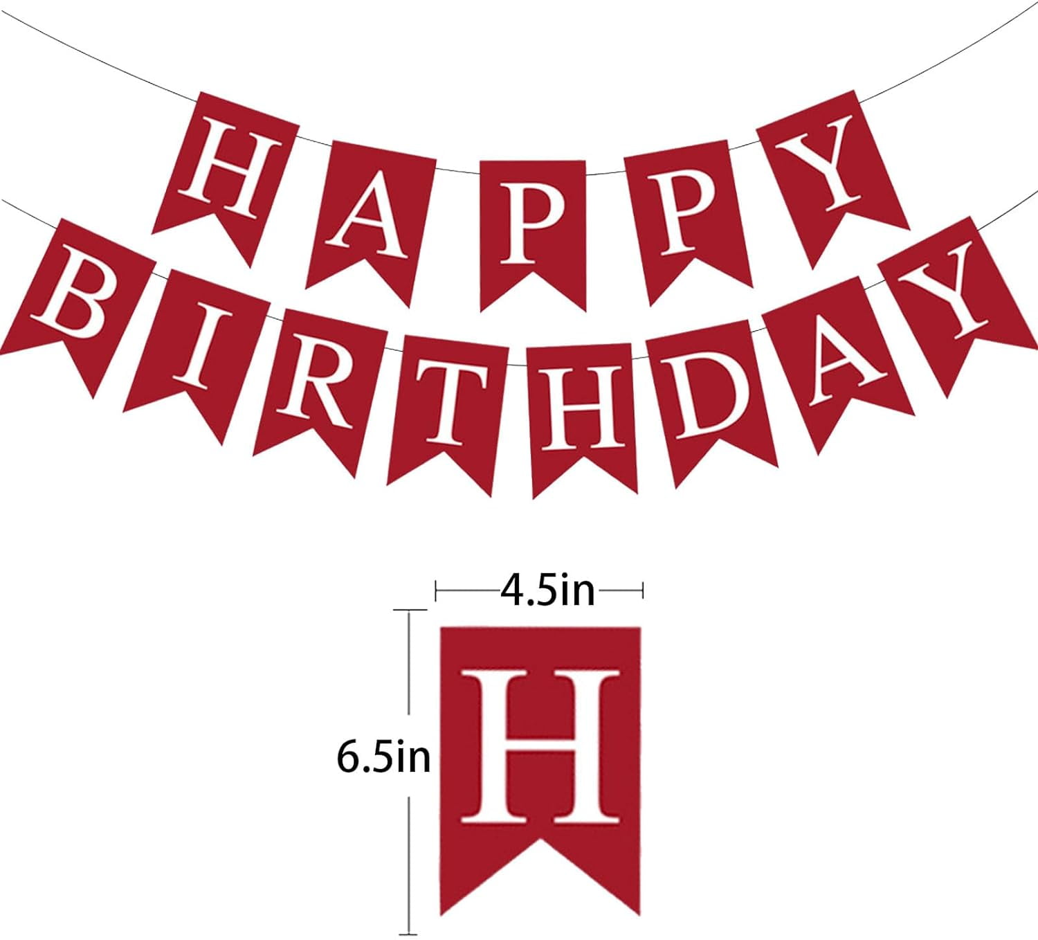 Red Happy Birthday Banner Swallowtail Flag Happy Birthday Banner For ...