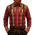thumbnail image 1 of Red Happy Gift Oktoberfest Tshirts for Man Summer Fall Long Sleeve Collared Turtle Neck Graphic Tops Shirts Man Button 2026 Trendy 3XL, 1 of 5