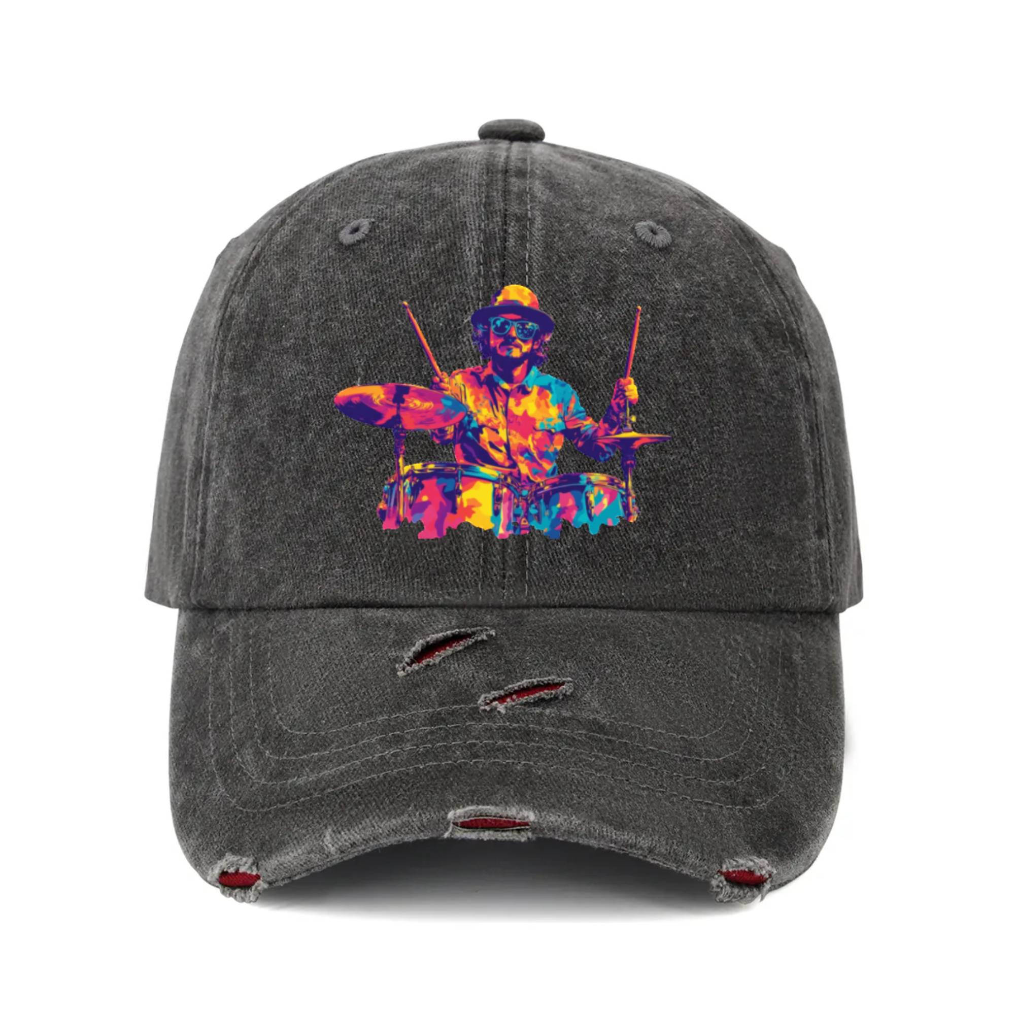 Red Hat Cap for Men & Women – Distressed Baseball Cap  display picture 2