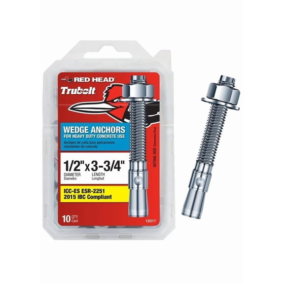 Red Head 1/2 in. x 3-3/4 in. Wedge Anchor 10CT