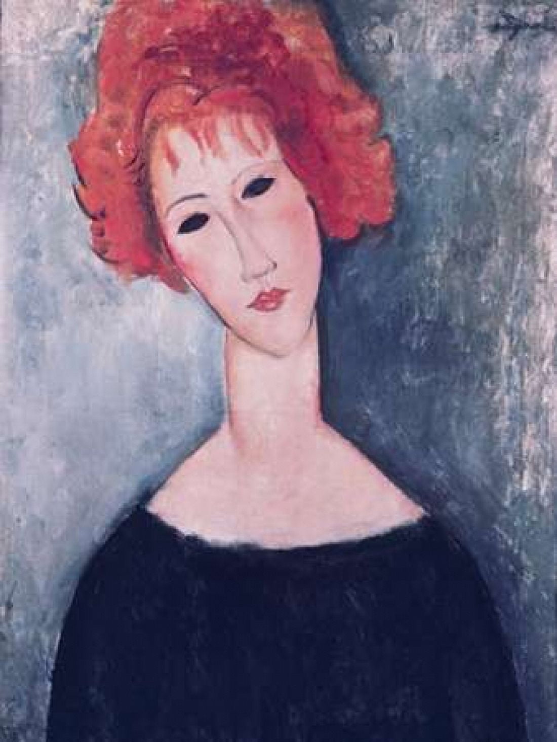 Red Head Canvas Art - Amedeo Modigliani (22 x 28)