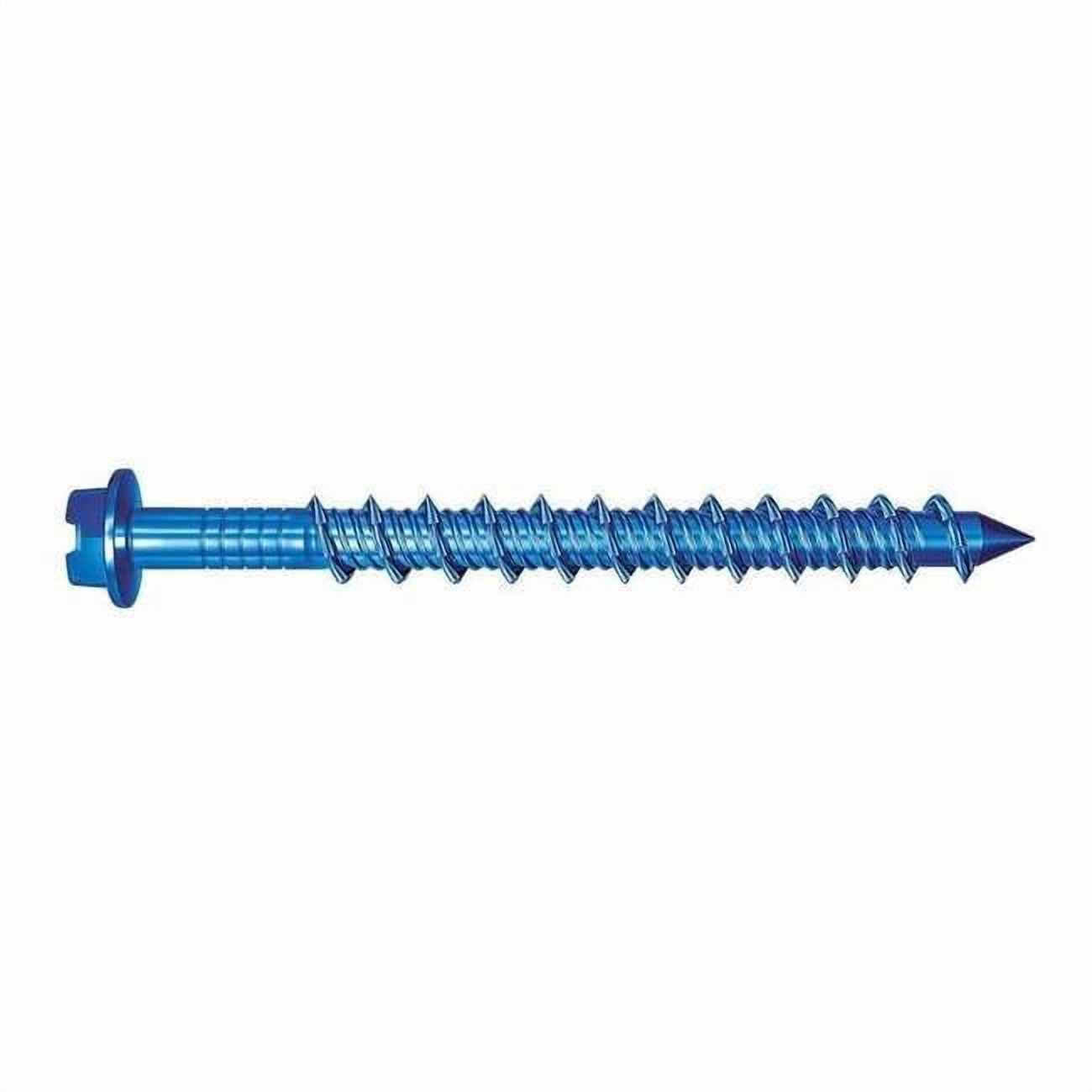 Tapcon Masonry Screw, 1/4" Dia., Hex, 6 in L, Carbon Steel Blue Climaseal, 100 PK 3205407