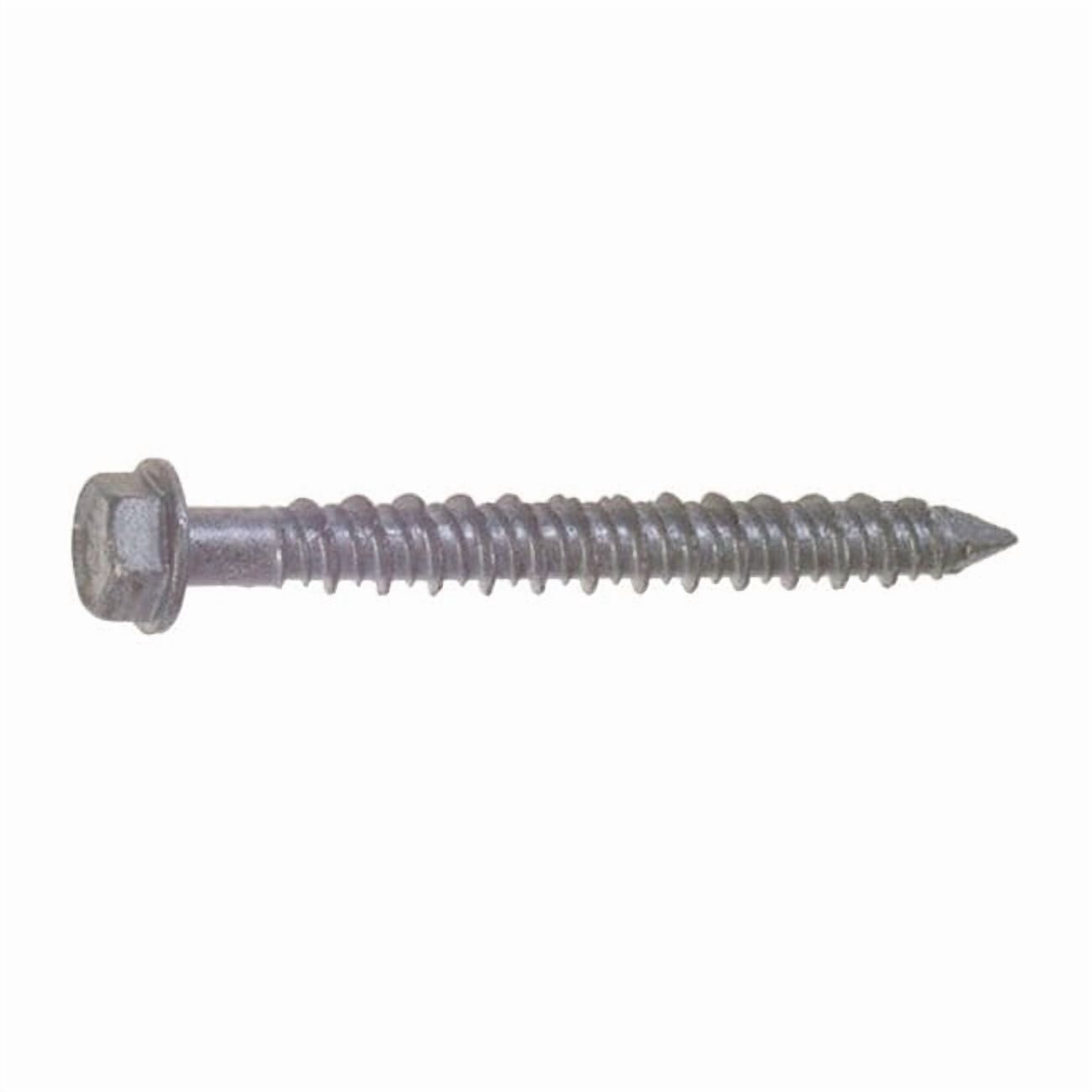 Tapcon Masonry Screw, 1/4" Dia., Hex, 2-1/4" L, 410 Stainless Steel Silver Climashield, 100 PK