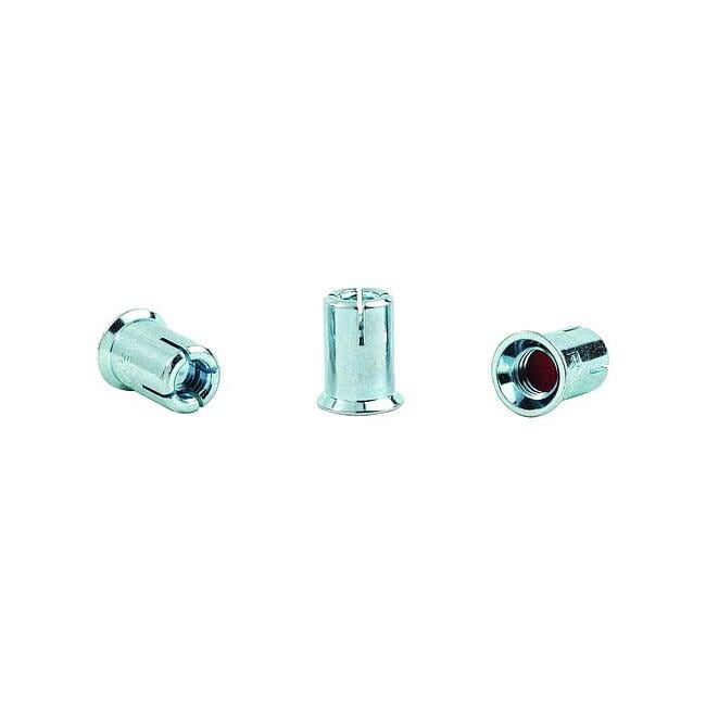 Multi-Set II Flanged Coil Thread Anchor, 1/2" Dia, 3/4" L, Steel Zinc Plated, 100 PK RX-38