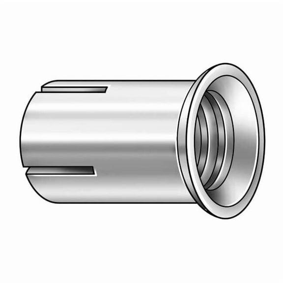 Multi-Set II Flanged Coil Thread Anchor, 1/2" Dia, 1" L, Steel Zinc Plated, 50 PK RX-12