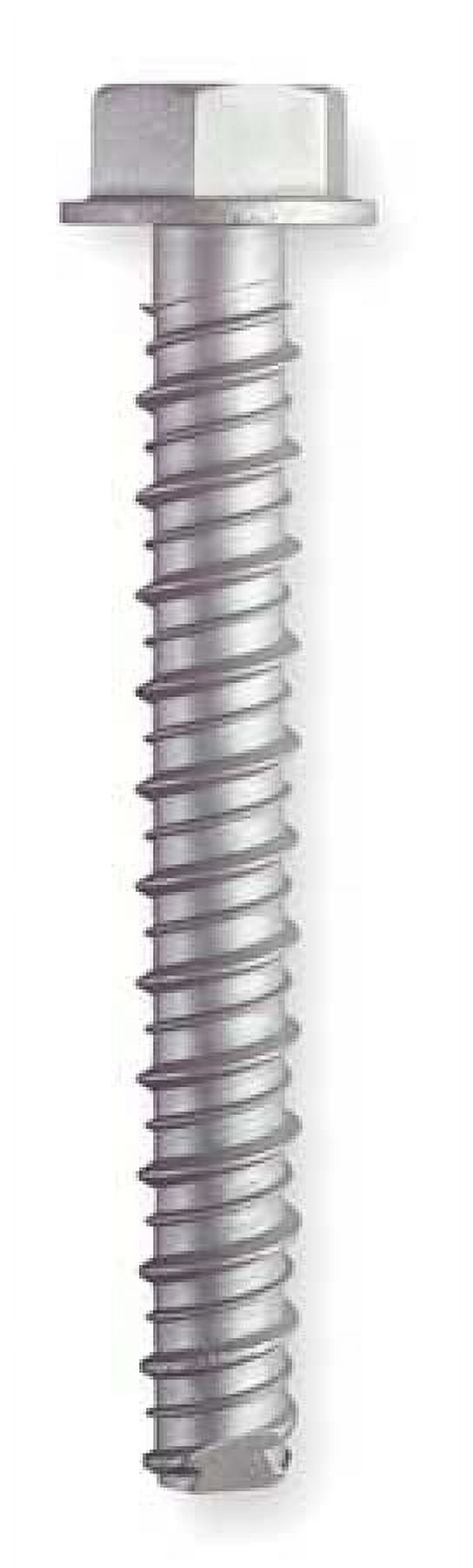 Large Diameter Tapcon Concrete Screw, 1/2" Dia., Hex, 3 in L, Steel Zinc Plated, 25 PK