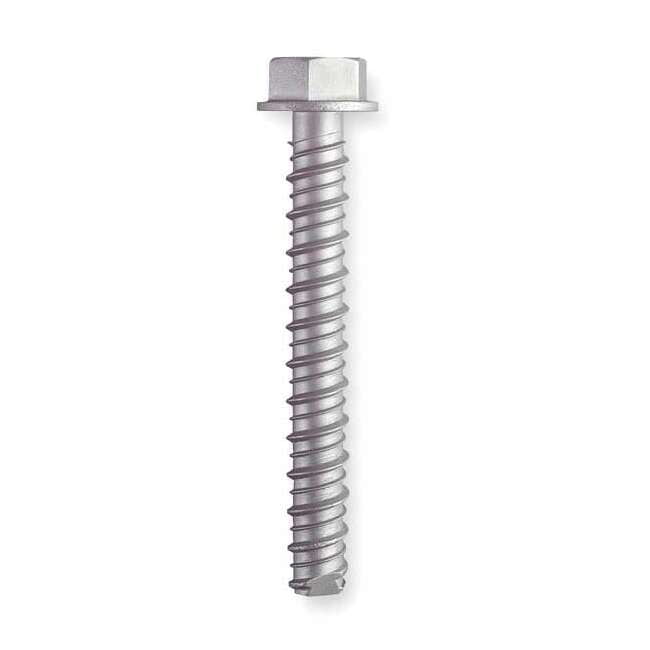 Large Diameter Tapcon Concrete Screw, 1/2" Dia., Hex, 4" L, Steel Zinc Plated, 25 PK