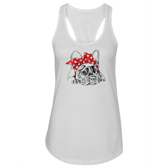 Red Headband French Bulldog Tank Women -Image by Shutterstock, Female XX-Large
