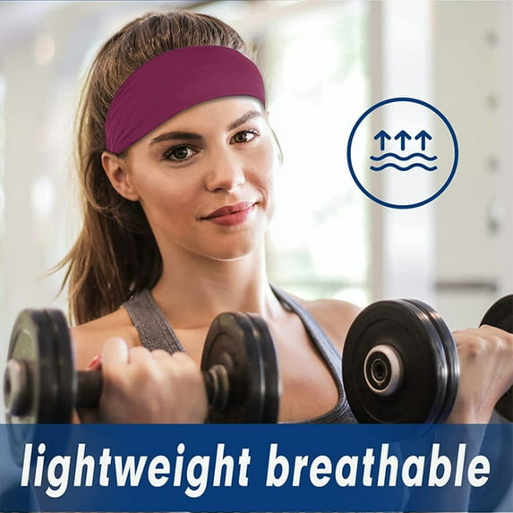 Red Headband for Women Sport Headbands for Women Men Elastic Soft Fabric Non Slip Hair Bands Hair Warp for Daily Workout Yoga Running Sports Unisex