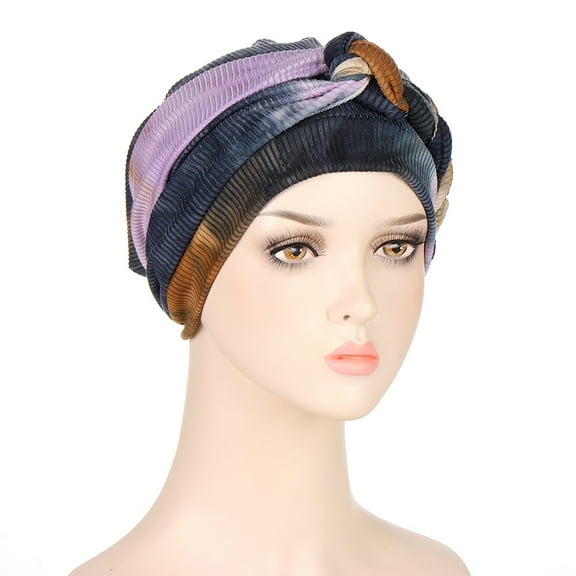 Red Headband for Women's Eid Al Fitr Tie Dyed Drawstring Multi Colored Soft Side Braided Headband Hat Muslim Headband