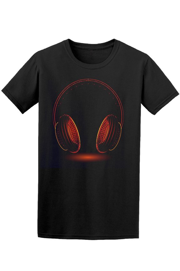 Red Headphones In Sharp Effect Tee Men's -Image by Shutterstock