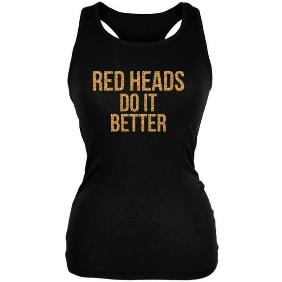 Red Heads Do It Better Black Juniors Soft Tank Top - Large
