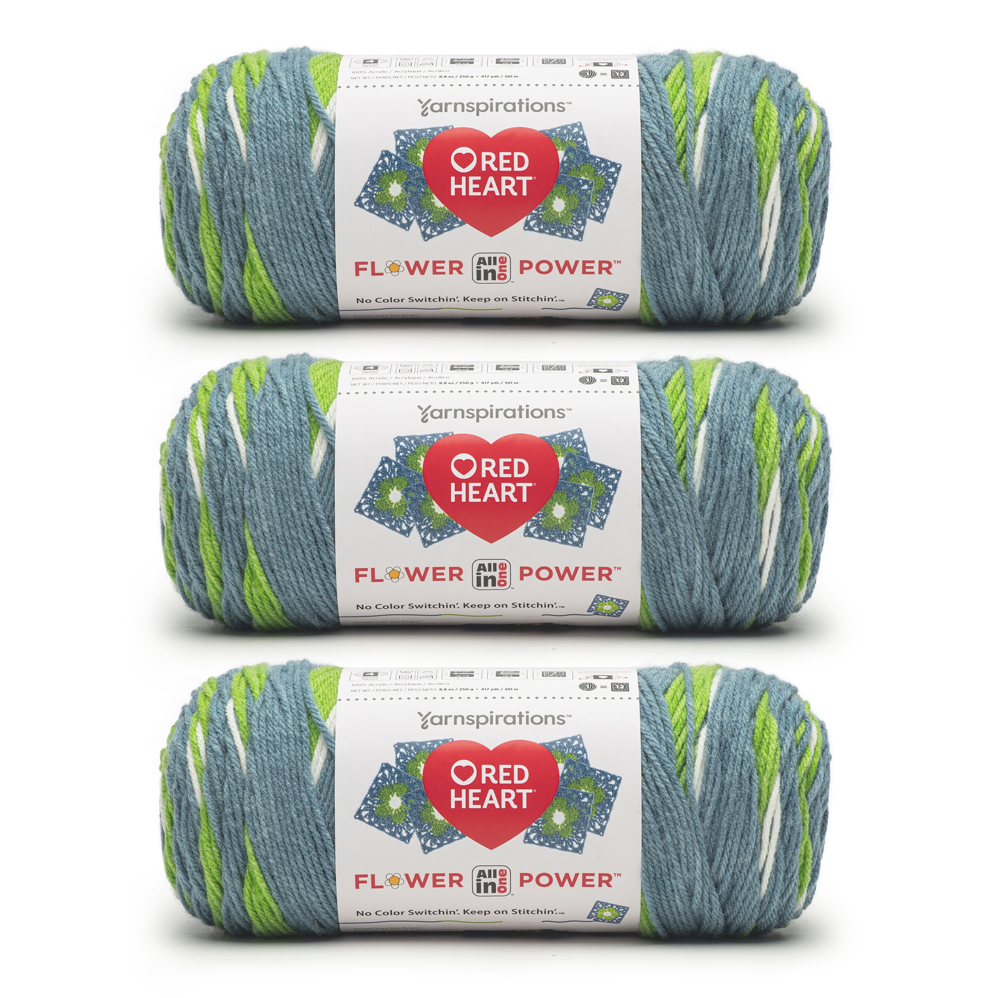 Red Heart® AIO Flower Power™ #4 Medium Acrylic Yarn, Come On