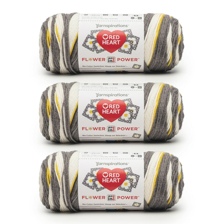 Red Heart® AIO Flower Power™ #4 Medium Acrylic Yarn, Daisy Do 8.8