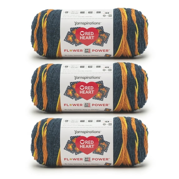 Red Heart® AIO Flower Power™ #4 Medium Acrylic Yarn, Katelli Bronze 8.8oz/250g 417Yd 3pk