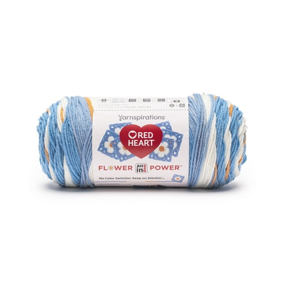 Red Heart® AIO Flower Power™ #4 Worsted (Medium) Acrylic Yarn, Jasmine Joy 8.8oz/250g 440 Yards
