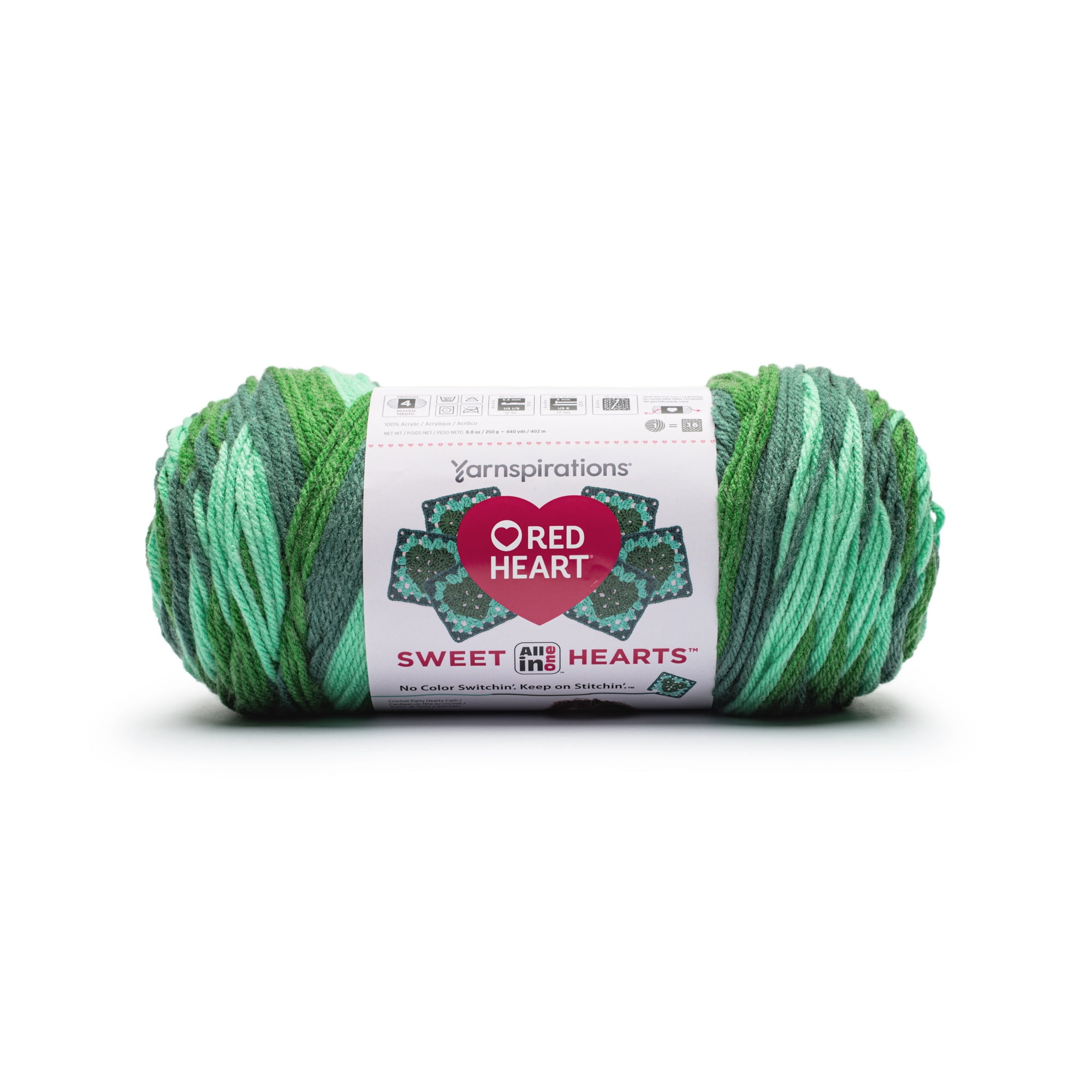 Red Heart® AIO Sweet Hearts™ #4 Worsted (Medium) Acrylic Yarn, Chemistry 8.8oz/250g 440 Yards