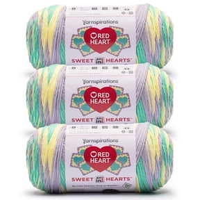Red Heart® AIO Sweet Hearts™ #4 Worsted (Medium) Acrylic Yarn, Heart Strings 8.8oz/250g 440 Yards (3 Pack)