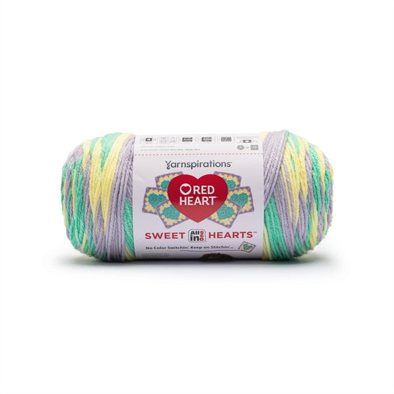 Red Heart® AIO Sweet Hearts™ #4 Worsted (Medium) Acrylic Yarn, Heart Strings 8.8oz/250g 440 Yards