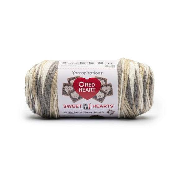 Red Heart® AIO Sweet Hearts™ #4 Worsted (Medium) Acrylic Yarn, Pure Of Heart 8.8oz/250g 440 Yards