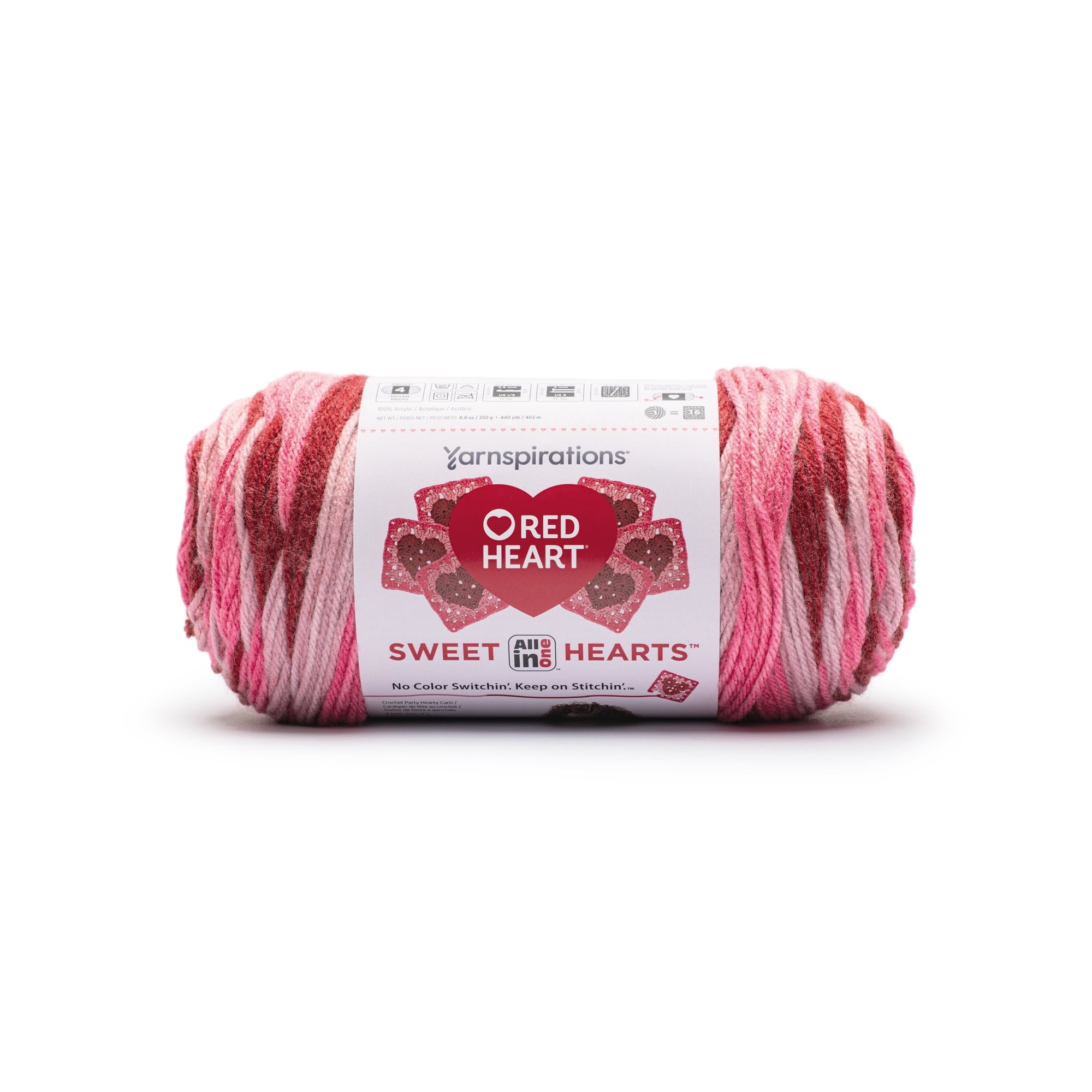 Red Heart® AIO Sweet Hearts™ #4 Worsted (Medium) Acrylic Yarn