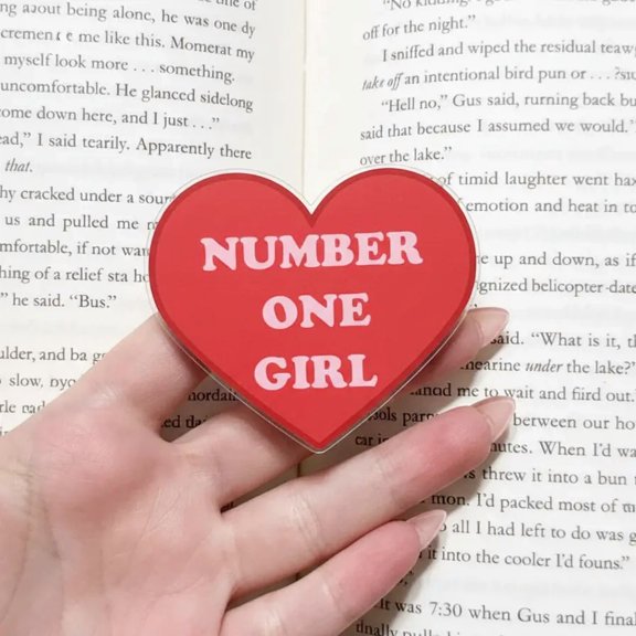 Red Heart Acrylic Phone Grip - Number One Girl Graphic Phone Holder - Trendy Kpop Style Cheap