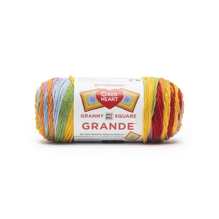 Red Heart® All In One Granny Square Grande™ #4 Worsted (Medium) Acrylic Yarn, Full Spectrum 8.8oz/250g 440 Yards