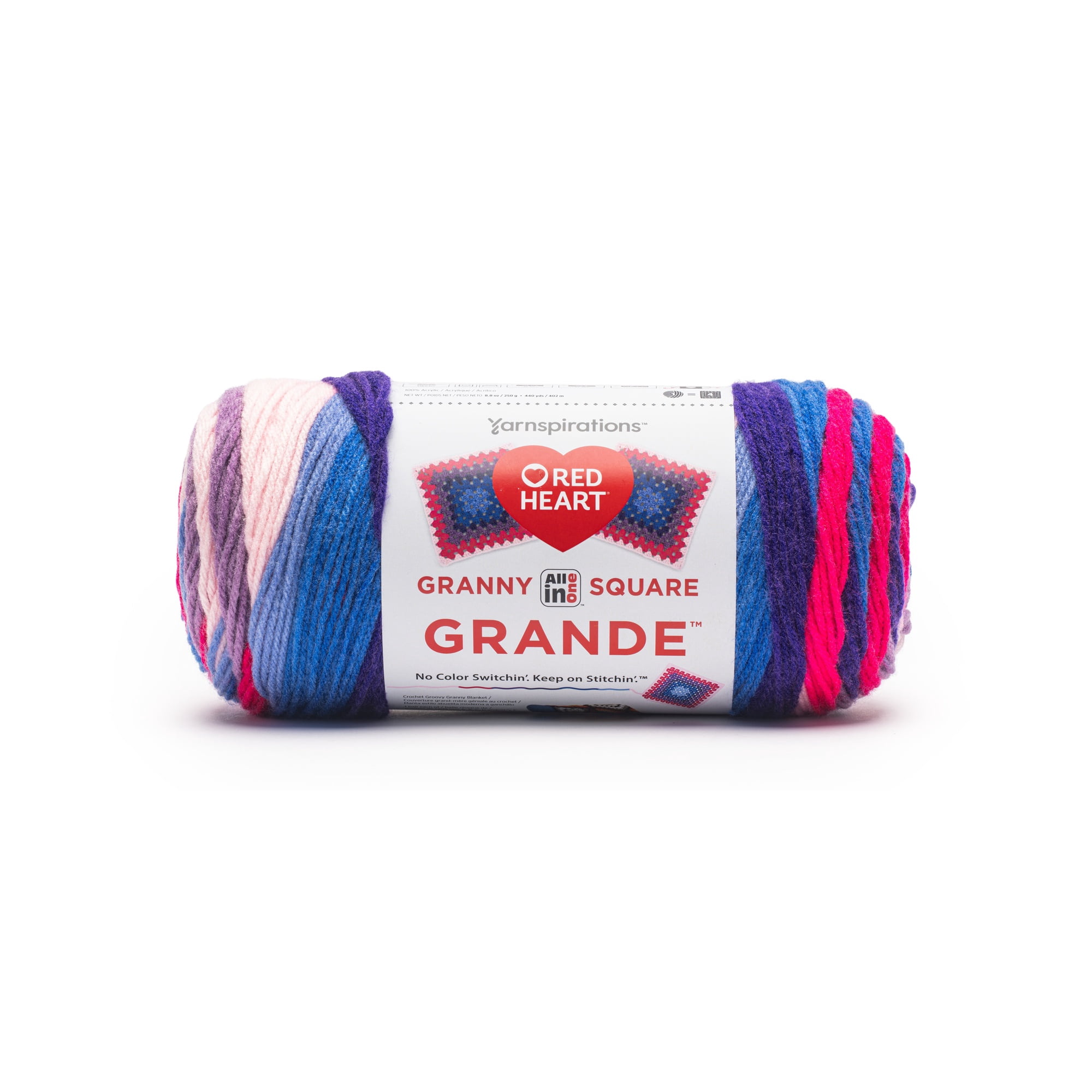 Red Heart® All In One Granny Square Grande™ #4 Worsted (Medium) Acrylic Yarn, Phenomenon 8.8oz/250g 440 Yards