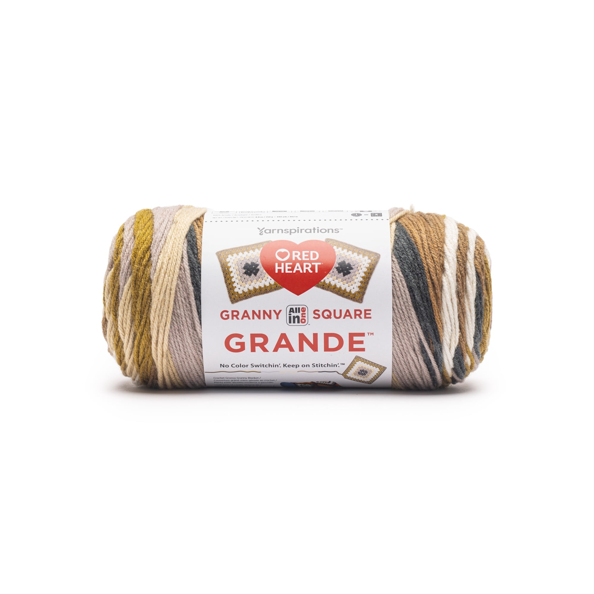 Red Heart® All In One Granny Square Grande™ #4 Worsted (Medium) Acrylic Yarn, Sepia Tone 8.8oz/250g 440 Yards