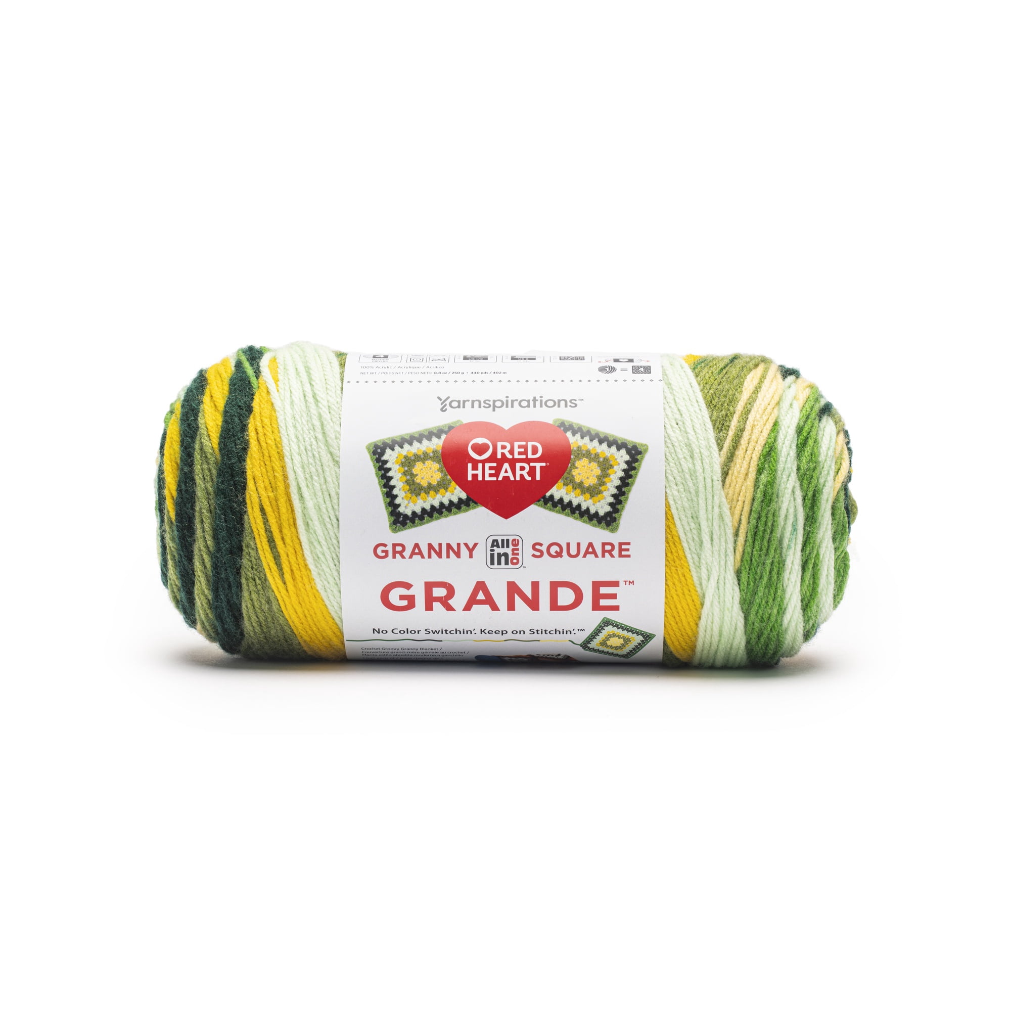 Red Heart® All In One Granny Square Grande™ #4 Worsted (Medium) Acrylic Yarn, Topnotch 8.8oz/250g 440 Yards