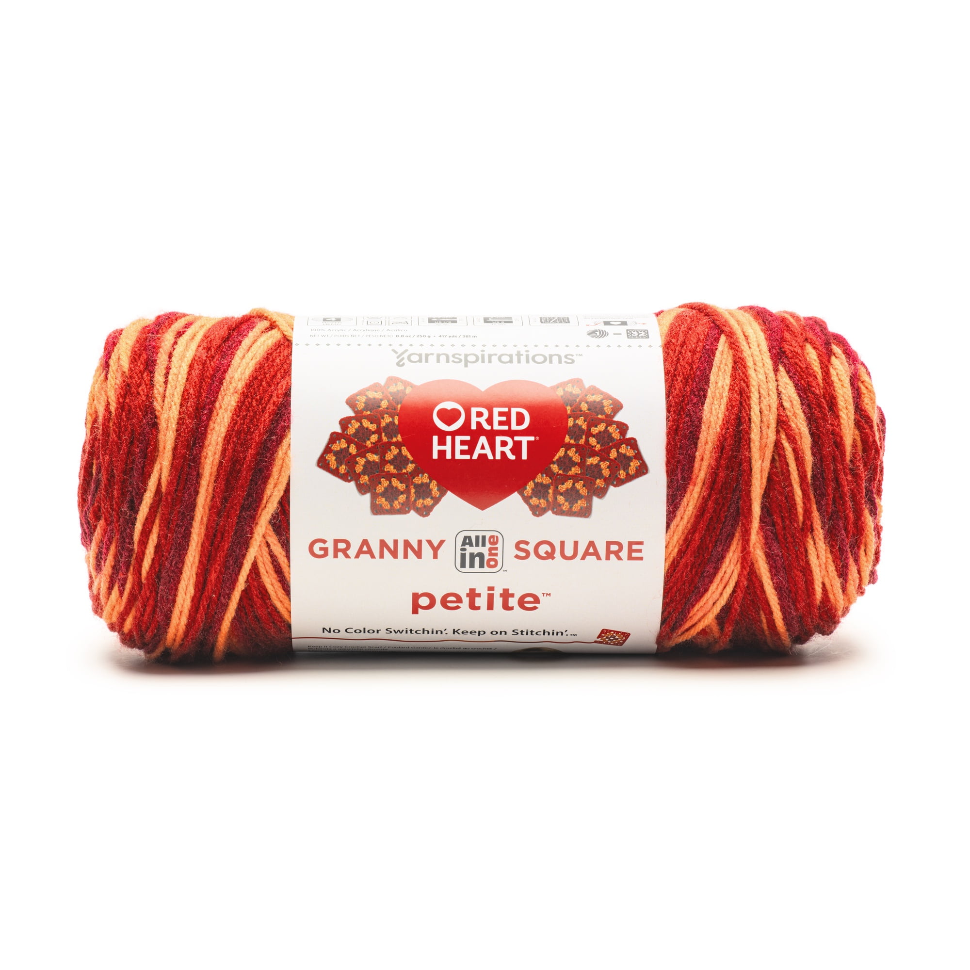 Red Heart® All In One Granny Square Petite™ #4 Worsted (Medium) Acrylic Yarn, Foxy 8.8oz/250g 440 Yards