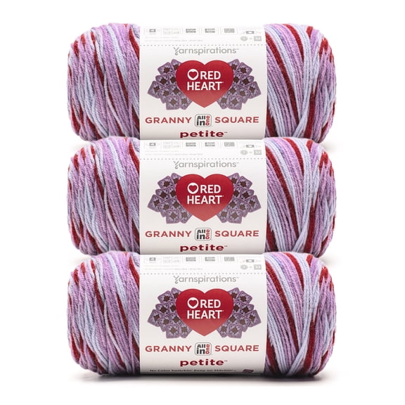 Red Heart® All In One Granny Square Petite™ #4 Worsted (Medium) Acrylic Yarn, Primo 8.8oz/250g 440 Yards (3 Pack)