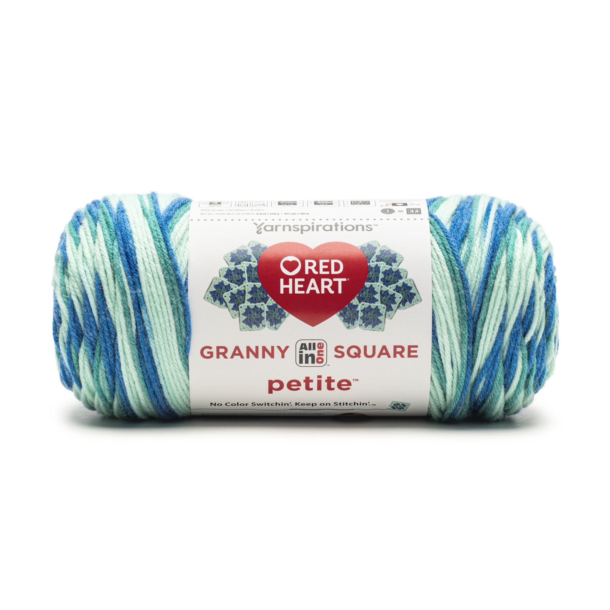 Red Heart® All In One Granny Square Petite™ #4 Worsted (Medium) Acrylic Yarn, Snazzy 8.8oz/250g 440 Yards