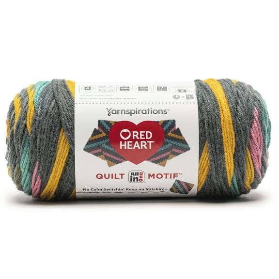 Red Heart All In One Quilt Motif Yarn-Nostalgia