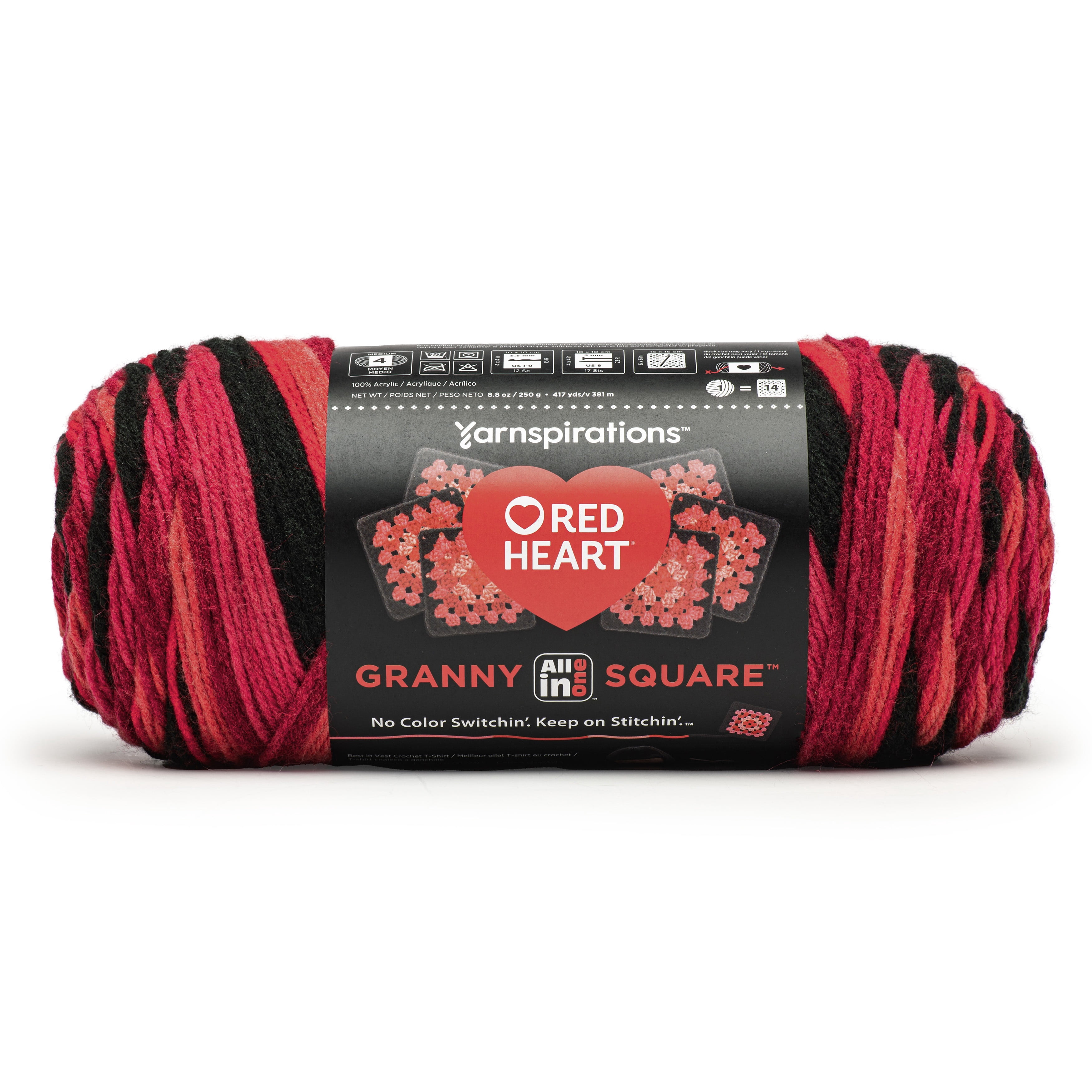 Red Heart All in One Granny Square-Ruby Red - Walmart.com