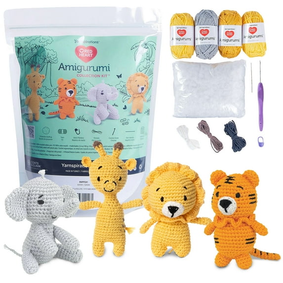 Red Heart™ Amigurumi Crochet Collection Kit 103.2GM Safari