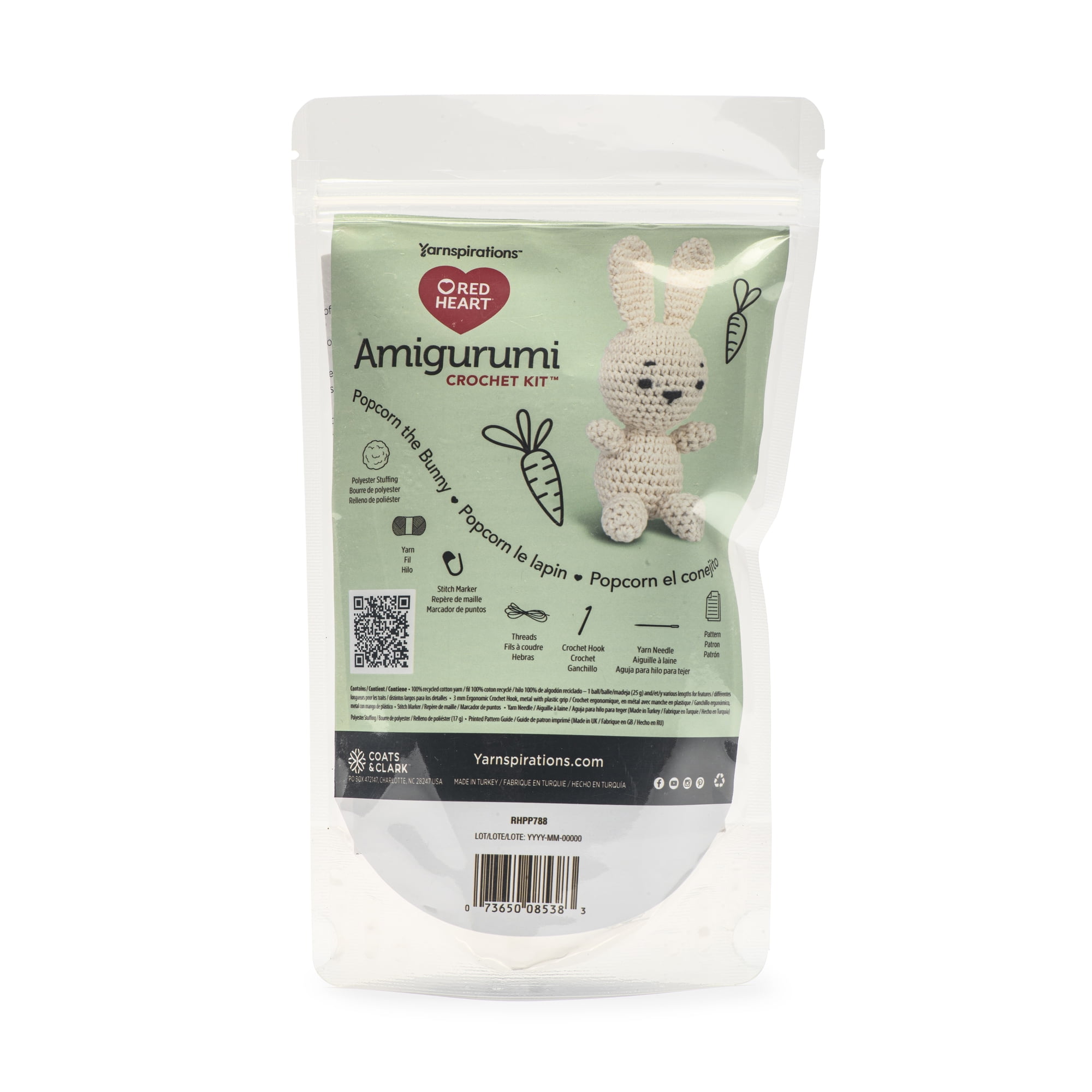 Red Heart Amigurumi Crochet Kit, Popcorn the Bunny - Walmart.com