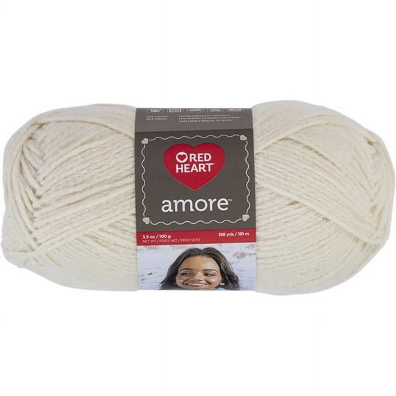 Red Heart Amore Medium 100% Polyester Chamomile Yarn, 198 yd