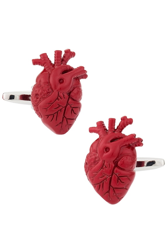 Red Heart Anatomy Anatomical Doctor Cufflinks