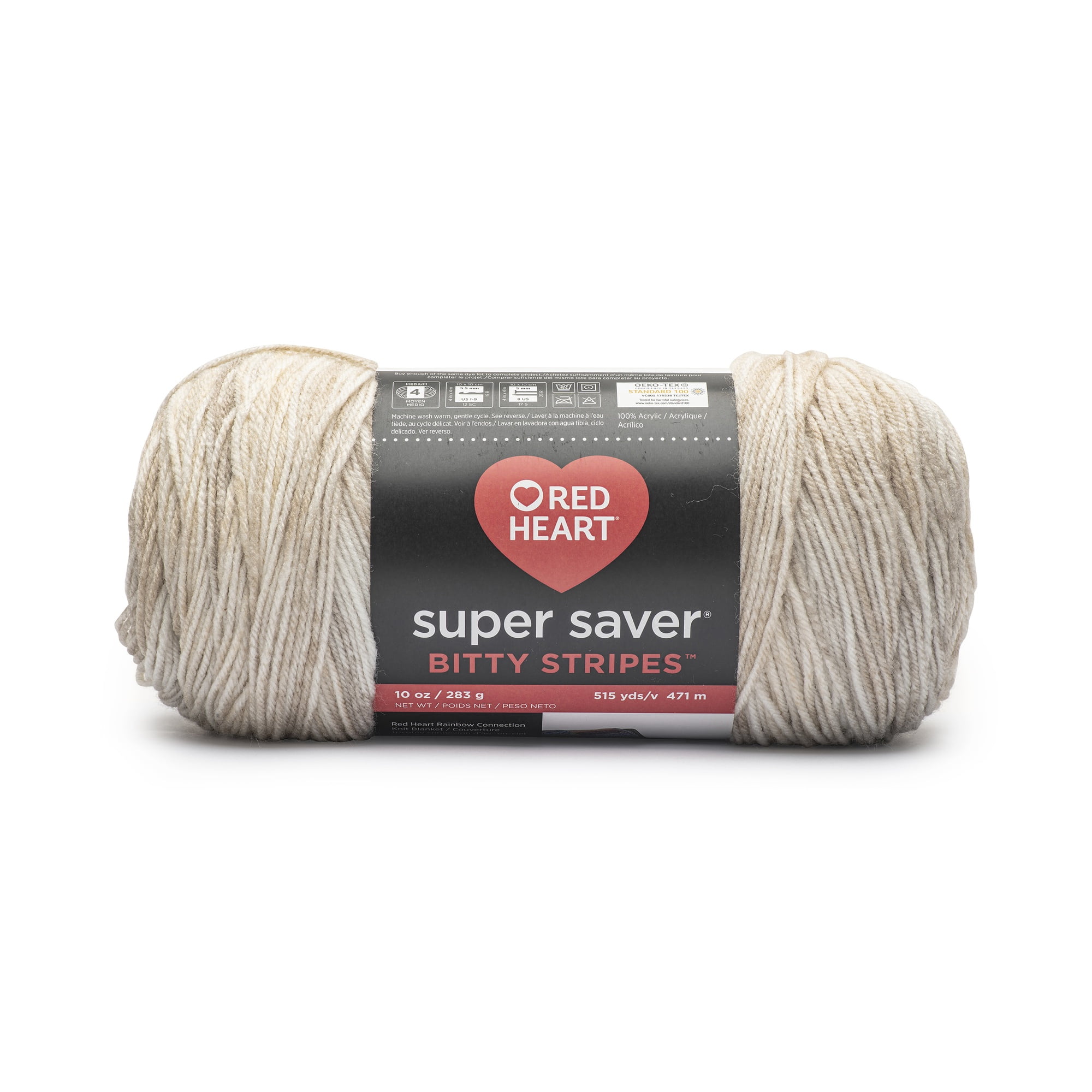 Red Heart Bitty Stripes 283g Moonbeam Rainbow Blurry-Stripe