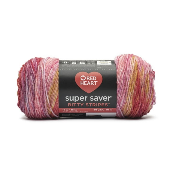 Red Heart Bitty Stripes 283g Pink Lemonade