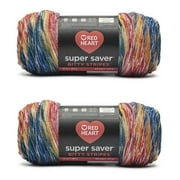 Red Heart  Bitty Stripes  #4 Medium Acrylic Yarn, 10oz/283g, 515 Yd 2 pk Sunset Beach